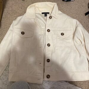 Cream corduroy button up jacket